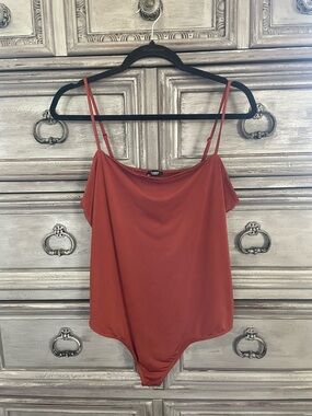 Express Rust-Tone Scoop Neck Bodysuit